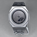 MLC 565 — Sig 38, silver case, black dial, steel bracelet (studio photo)